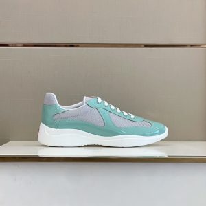 Prada America’s Cup Mesh Trainers Patent Jade Green Sneakers Reps - PRS023 - view 01