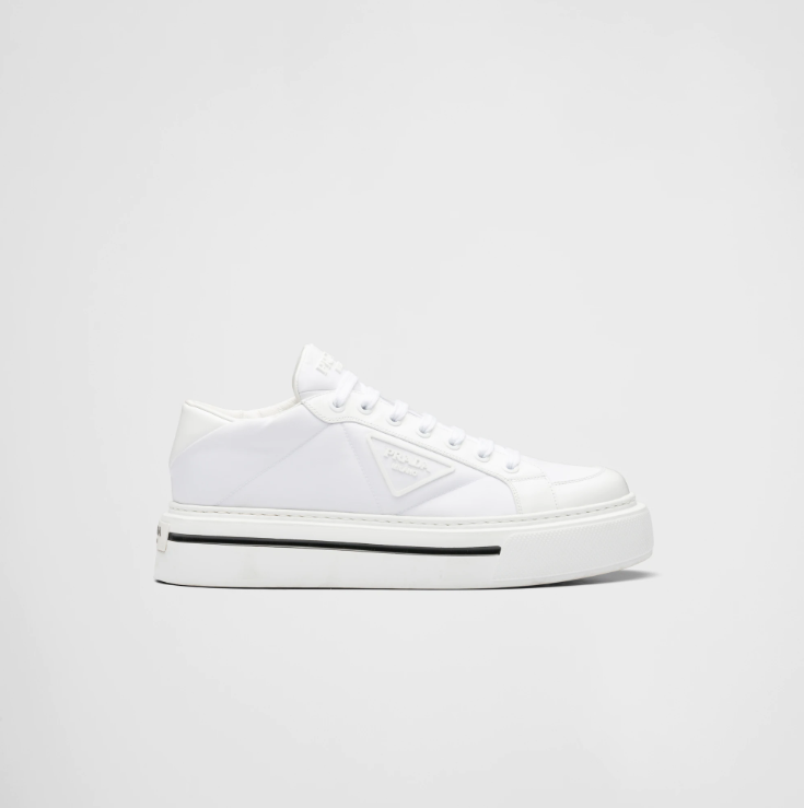 Prada Macro Re-Nylon and Brushed Leather Sneakers Replica - PSD026 - view 01