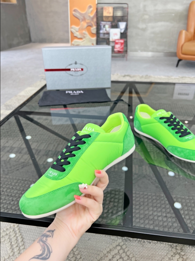 Prada Monaco Snickers Light Green Sneakers Reps - PRS032 - view 03