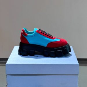 Prada Suede Lace-up Blue Red Sneakers Reps - PRS035 - view 01