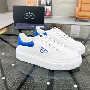 Prada Brushed Leather White Blue Sneakers Reps - PRS039 - view 01