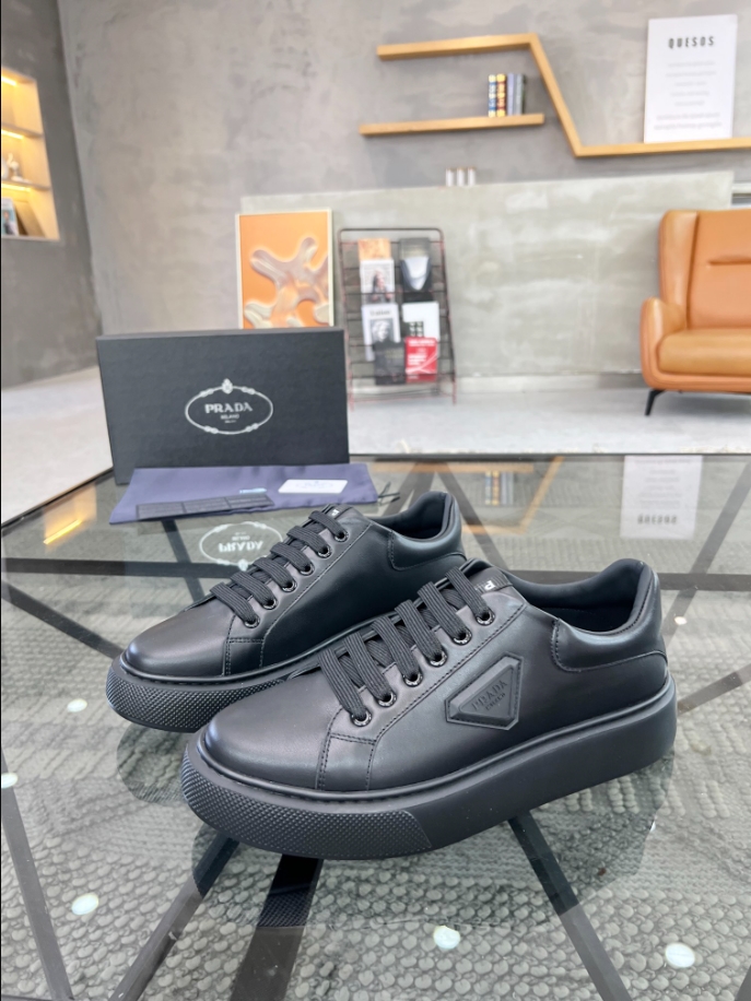 Prada Brushed Leather Black Sneakers Reps - PRS040 - view 02