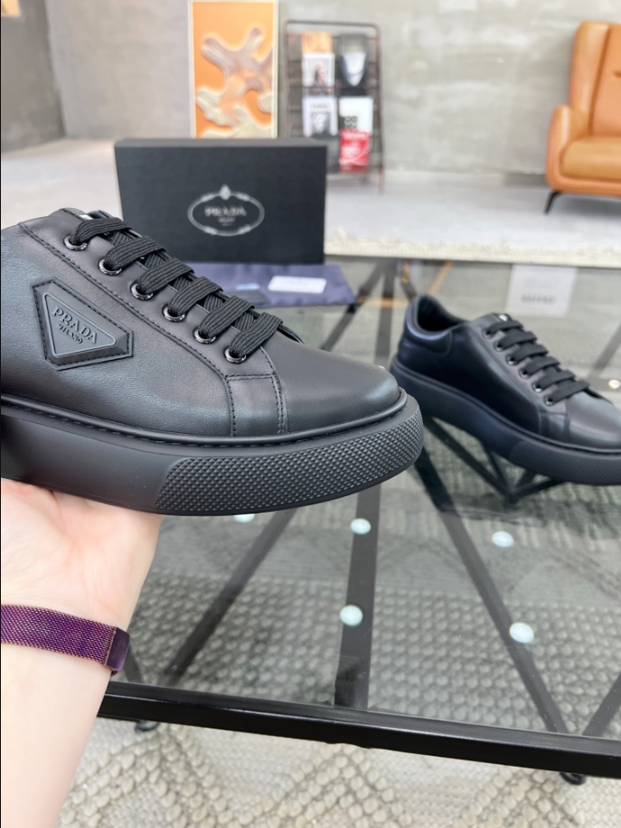 Prada Brushed Leather Black Sneakers Reps - PRS040 - view 05