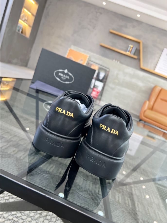 Prada Brushed Leather Black Sneakers Reps - PRS040 - view 06