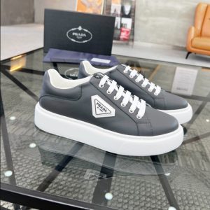 Prada Brushed Leather Grey White Sneakers Reps - PRS042 - view 01