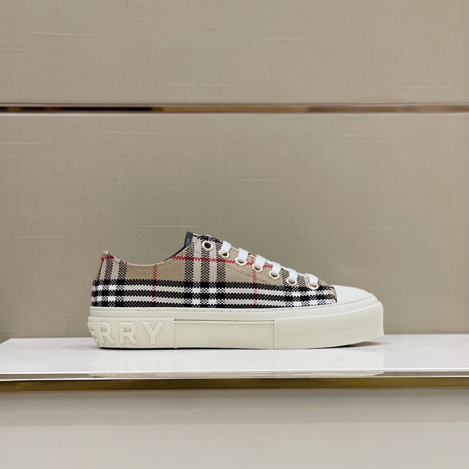 Burberry Beige Check Cotton Sneaker Reps - SBR022 - view 01