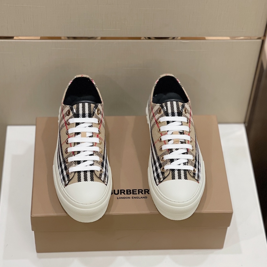Burberry Beige Check Cotton Sneaker Reps - SBR022 - view 02