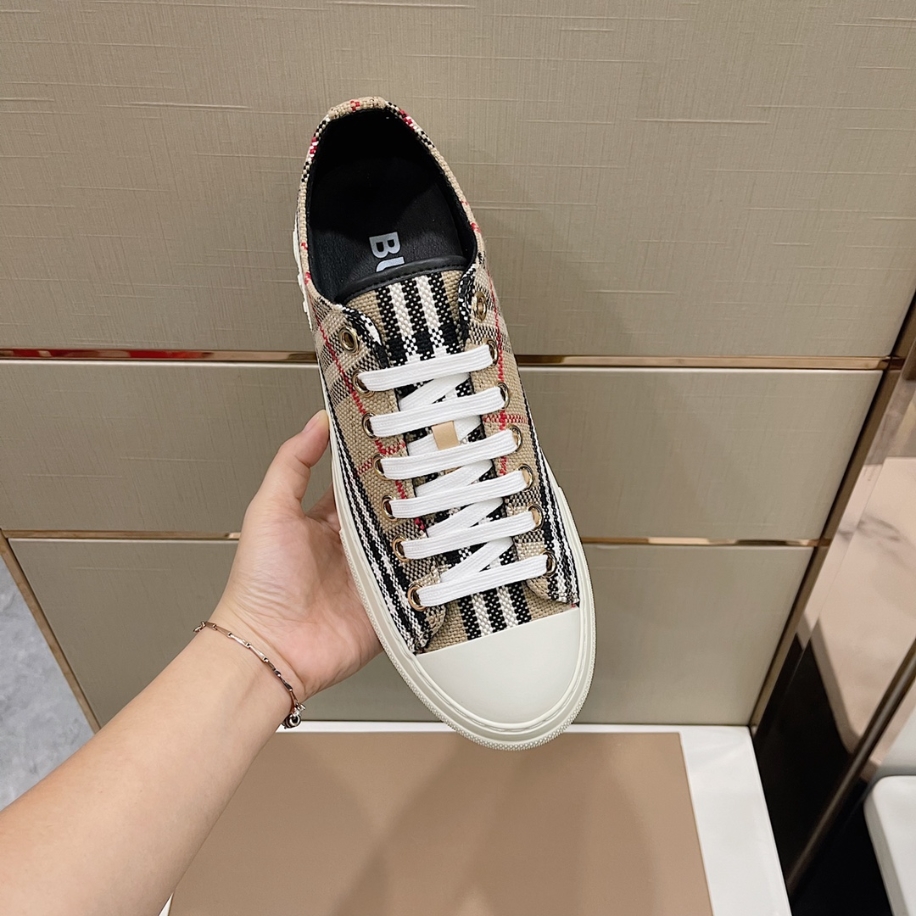 Burberry Beige Check Cotton Sneaker Reps - SBR022 - view 03