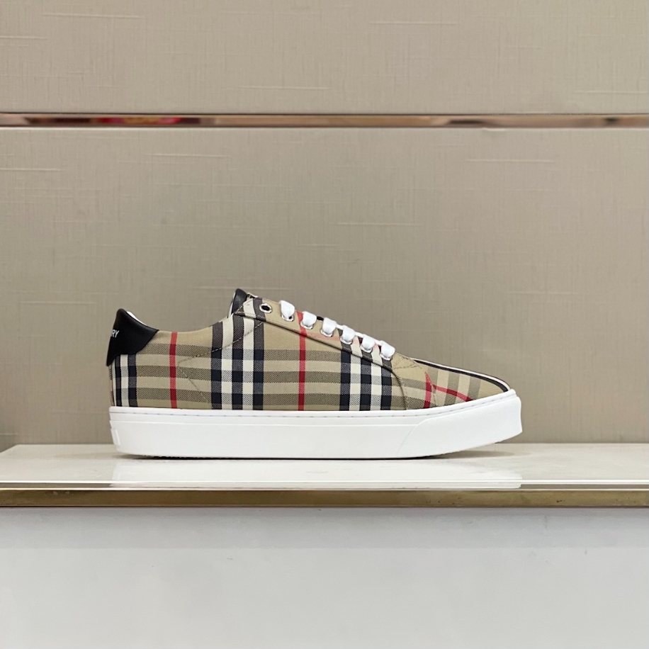 Burberry Beige Rangleton Check Sneaker Reps - SBR023 - view 01