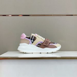 Burberry Check Cotton Leather Pink Sneaker Reps - SBR028 - view 01