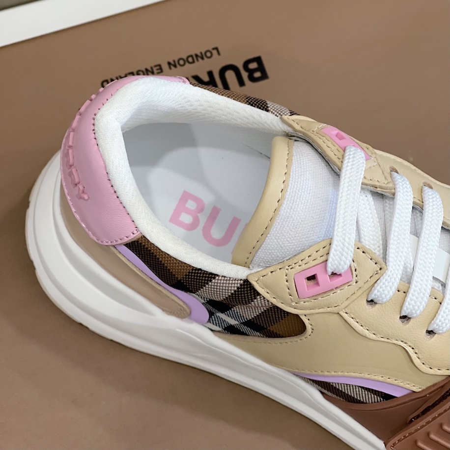 Burberry Check Cotton Leather Pink Sneaker Reps - SBR028 - view 03