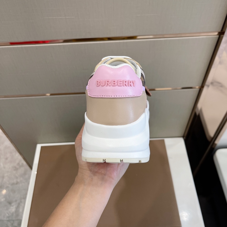 Burberry Check Cotton Leather Pink Sneaker Reps - SBR028 - view 05