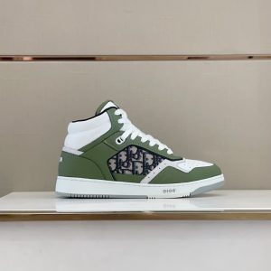 Dior B27 High Top Smooth Calfskin Oblique Jacquard ‘Olive Cream’ Sneaker Reps - DR091 - view 01