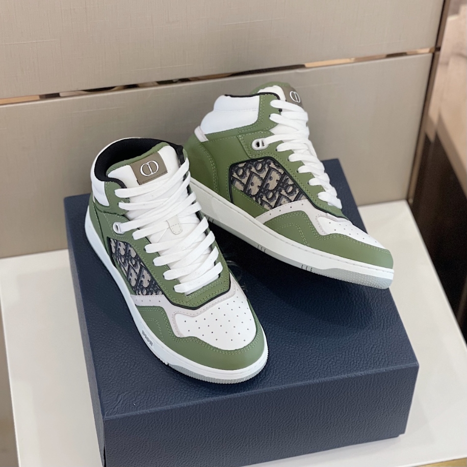 Dior B27 High Top Smooth Calfskin Oblique Jacquard ‘Olive Cream’ Sneaker Reps - DR091 - view 03
