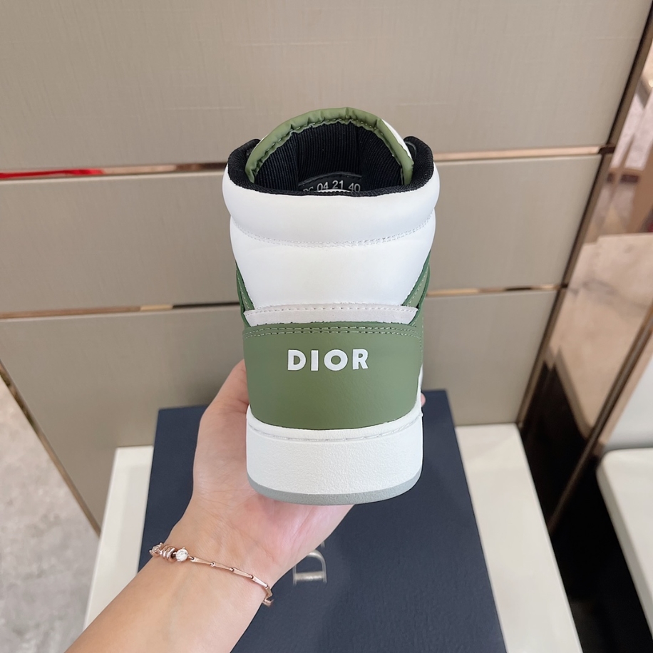 Dior B27 High Top Smooth Calfskin Oblique Jacquard ‘Olive Cream’ Sneaker Reps - DR091 - view 04