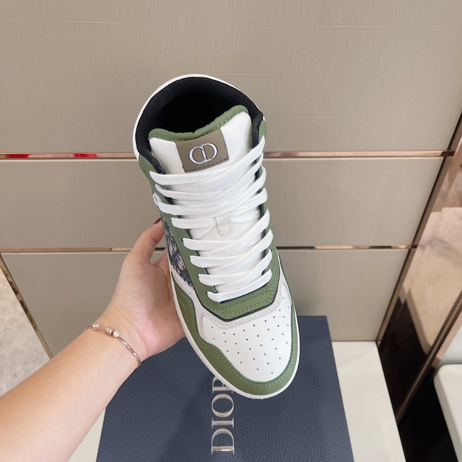 Dior B27 High Top Smooth Calfskin Oblique Jacquard ‘Olive Cream’ Sneaker Reps - DR091 - view 06