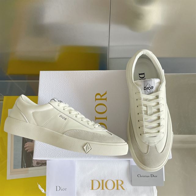 Dior B101 Cream Smooth Calfskin and Greige Nubuck Sneaker Reps - DR057 - view 06