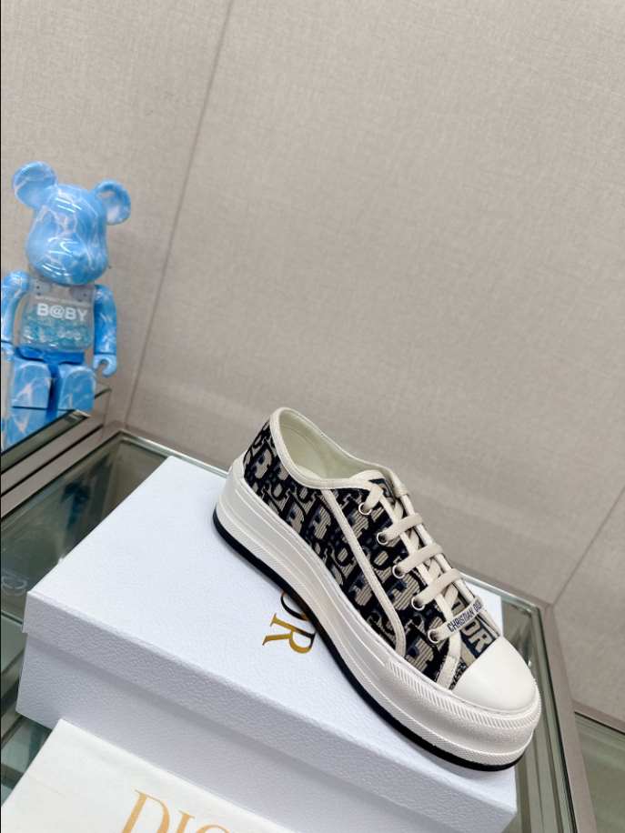 Walk’n’Dior Platform Deep Blue Oblique Embroidered Reps - DR068 - view 06