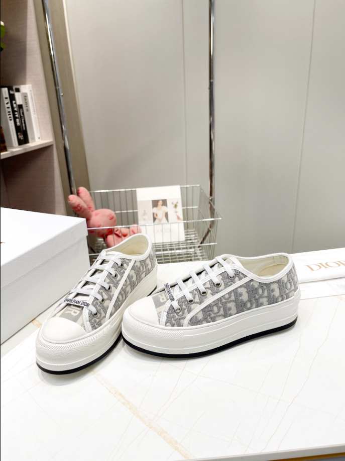 Walk’n’Dior Platform Stone Gray Dior Oblique Embroidered Reps - DR069 - view 03