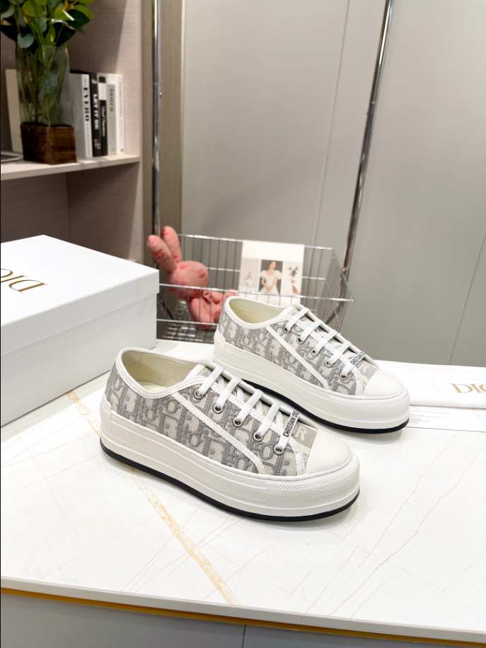 Walk’n’Dior Platform Stone Gray Dior Oblique Embroidered Reps - DR069 - view 05