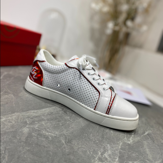Christian Louboutin Fun Vieira White Red Sneaker Reps - CLS108 - view 01
