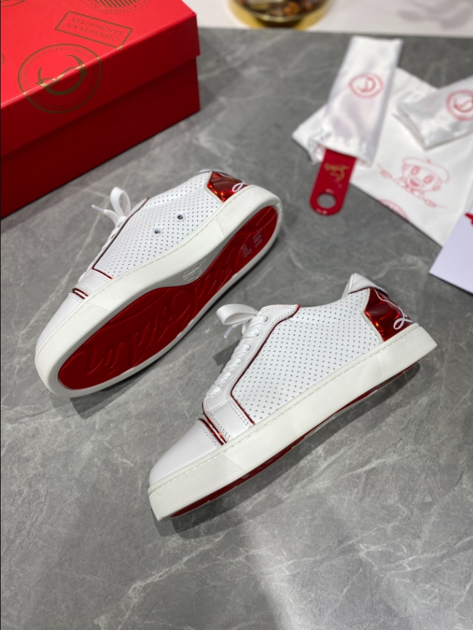 Christian Louboutin Fun Vieira White Red Sneaker Reps - CLS108 - view 03