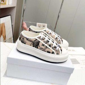 Walk’n’Dior Platform Sneaker Beige and Black with Plan de Paris Motif Reps - DR073 - view 01