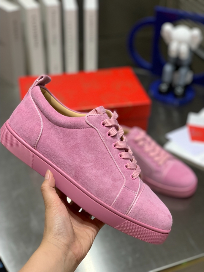 Christian Louboutin Louis Junior Spikes Orlato Flat ‘Pink Confettis’ Sneaker Reps - CLS117 - view 02