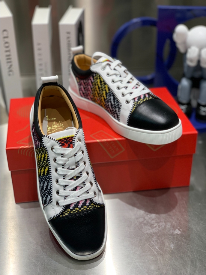 Christian Louboutin Louis Junior Orlato Nappa Raphia Bistrot Multicolor Sneaker Reps - CLS119 - view 04