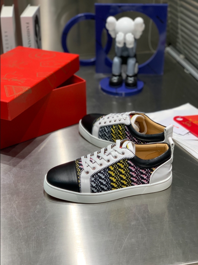 Christian Louboutin Louis Junior Orlato Nappa Raphia Bistrot Multicolor Sneaker Reps - CLS119 - view 05