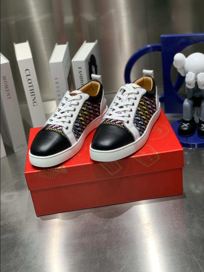Christian Louboutin Louis Junior Orlato Nappa Raphia Bistrot Multicolor Sneaker Reps - CLS119 - view 06