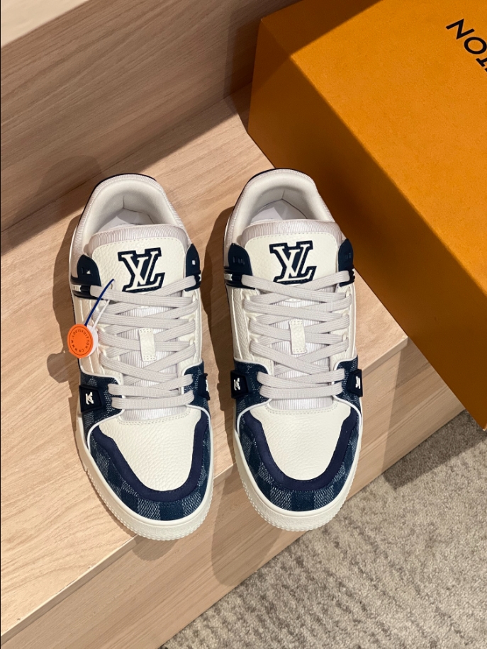 Louis Vuitton Trainer Navy White Sneaker Reps - LS109 - view 06