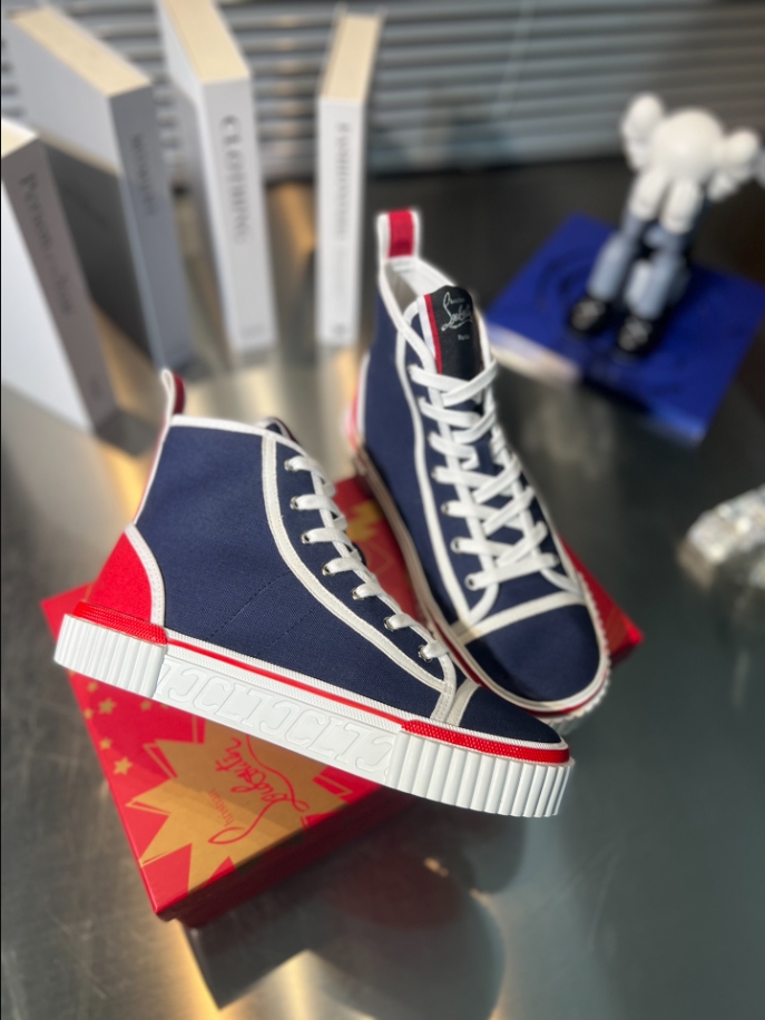 Christian Louboutin Pedro Donna High Marine Red Sneaker Reps - CLS102 - view 05