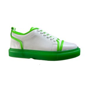 Christian Louboutin White Green Low Sneaker Reps - CLS103 - view 01