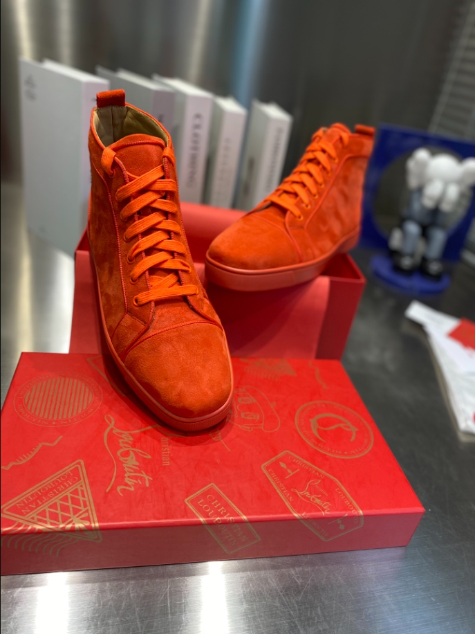 Christian Louboutin Orlato Orange Suede Sneaker Reps - CLS115 - view 03