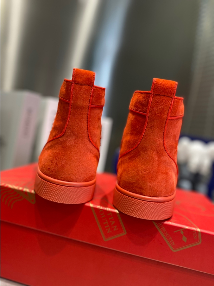 Christian Louboutin Orlato Orange Suede Sneaker Reps - CLS115 - view 04