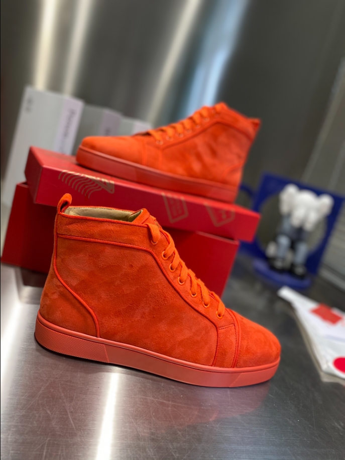 Christian Louboutin Orlato Orange Suede Sneaker Reps - CLS115 - view 05