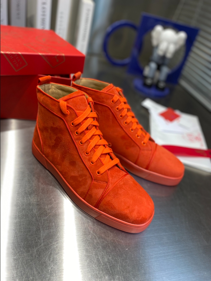 Christian Louboutin Orlato Orange Suede Sneaker Reps - CLS115 - view 06
