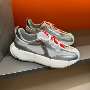 Prada Cloudbust Thunder Grey Silver Sneakers Reps - PRS007 - view 01