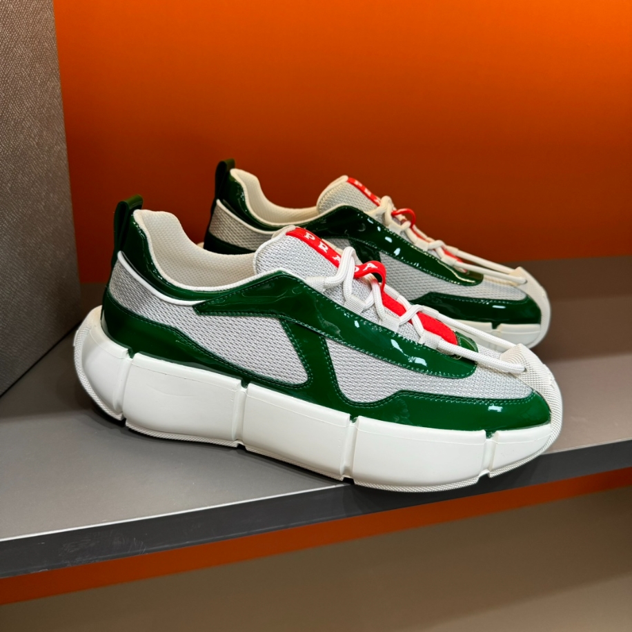 Prada Cloudbust Thunder Green Silver Sneakers Reps - PRS009 - view 01