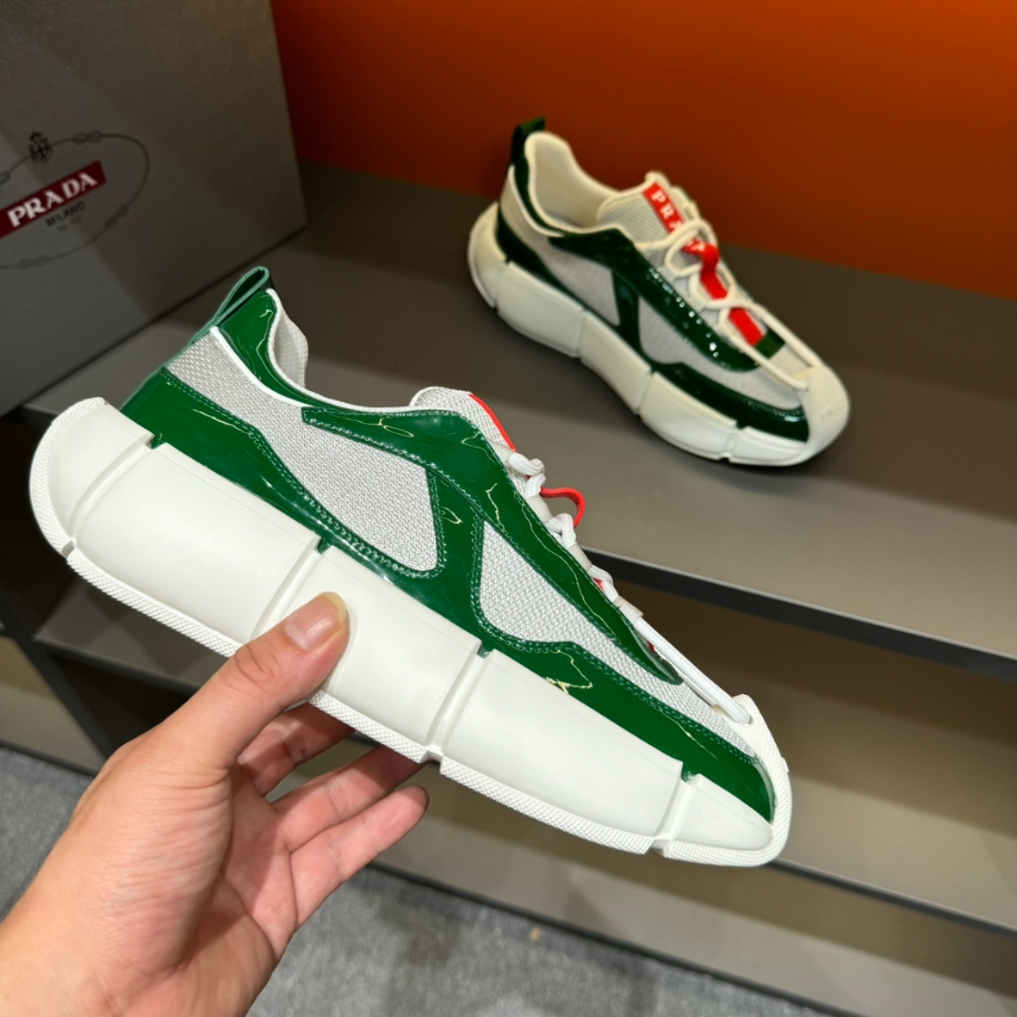 Prada Cloudbust Thunder Green Silver Sneakers Reps - PRS009 - view 03