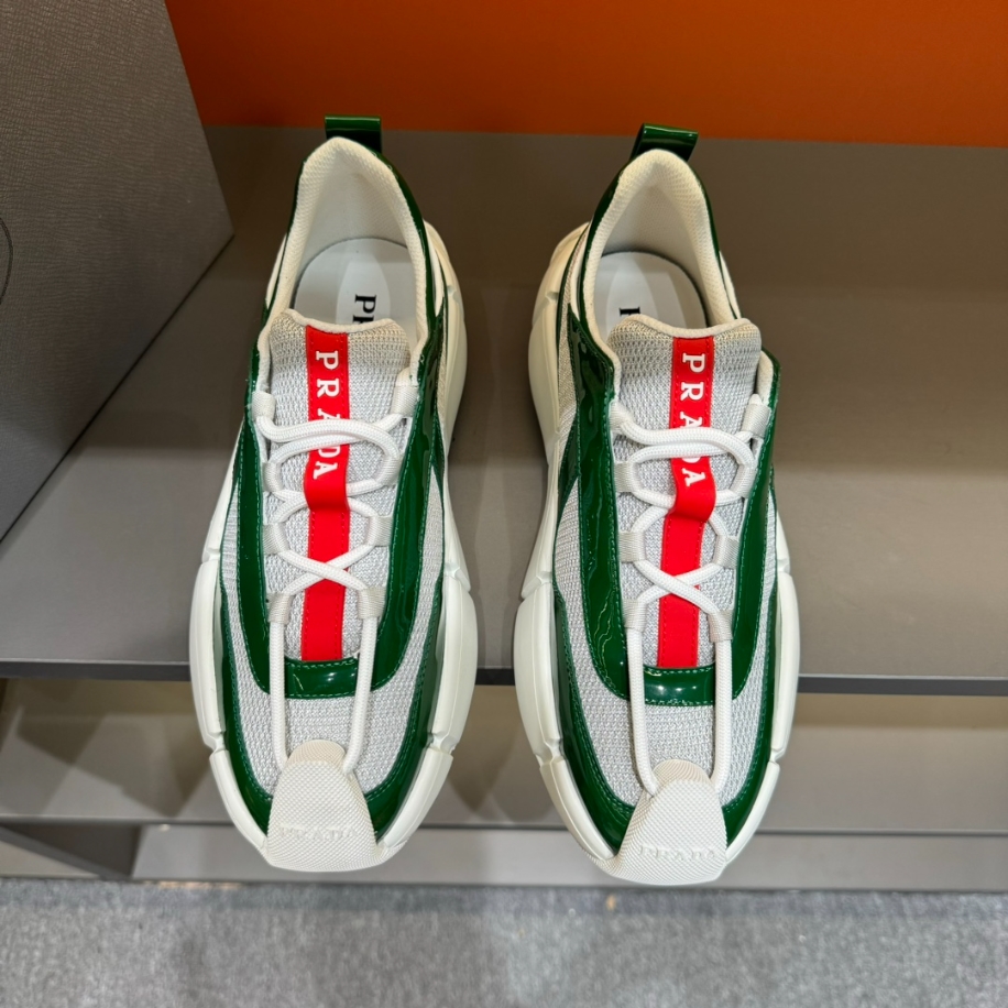 Prada Cloudbust Thunder Green Silver Sneakers Reps - PRS009 - view 04