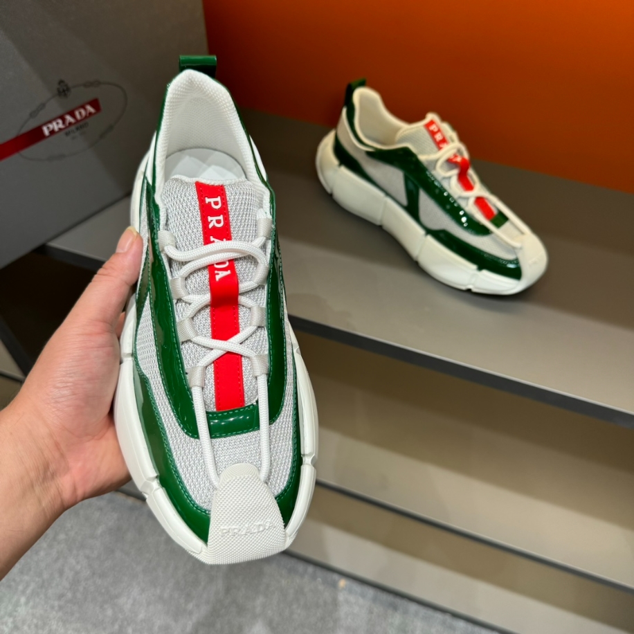 Prada Cloudbust Thunder Green Silver Sneakers Reps - PRS009 - view 05