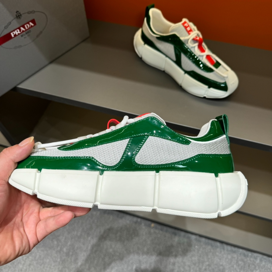 Prada Cloudbust Thunder Green Silver Sneakers Reps - PRS009 - view 06