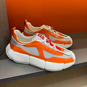 Prada Cloudbust Thunder Orange Silver Sneakers Reps - PRS012 - view 01
