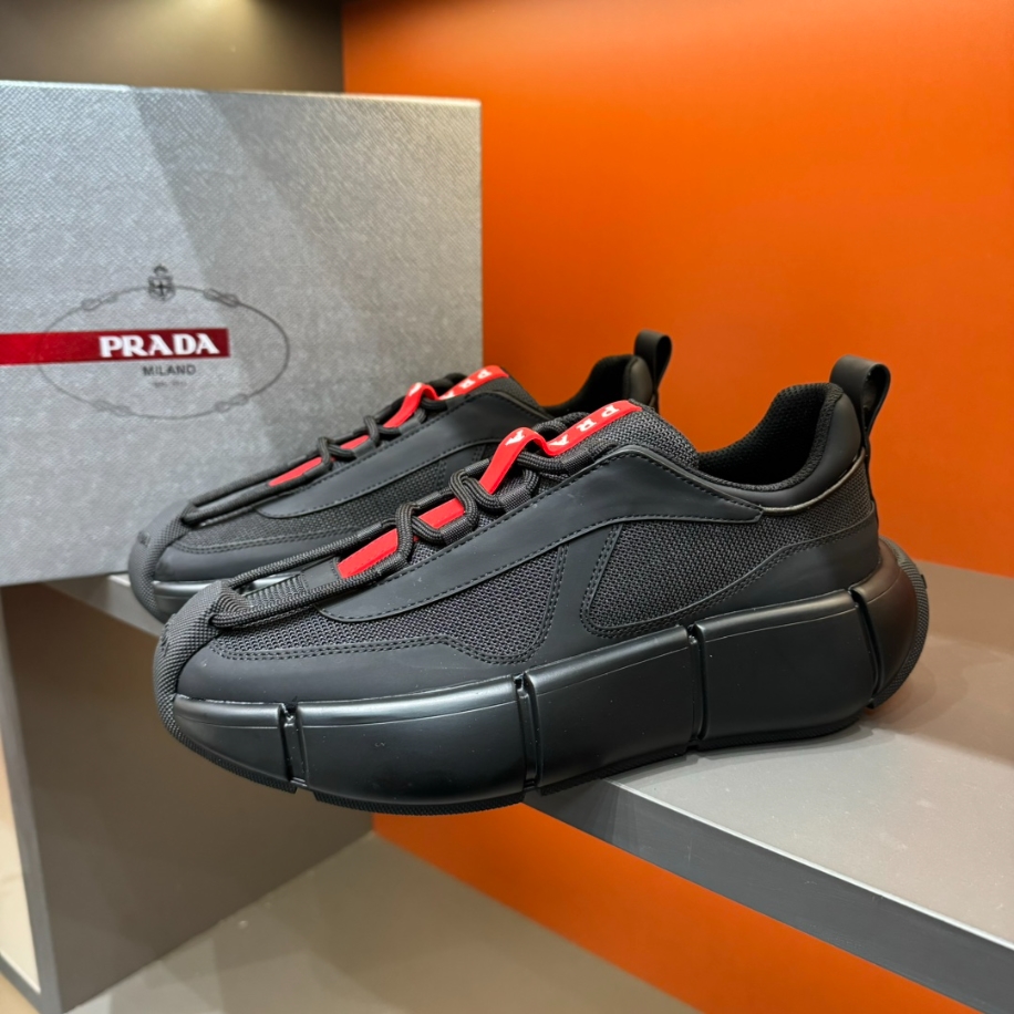 Prada Cloudbust Thunder Black Red Sneakers Reps - PRS013 - view 03