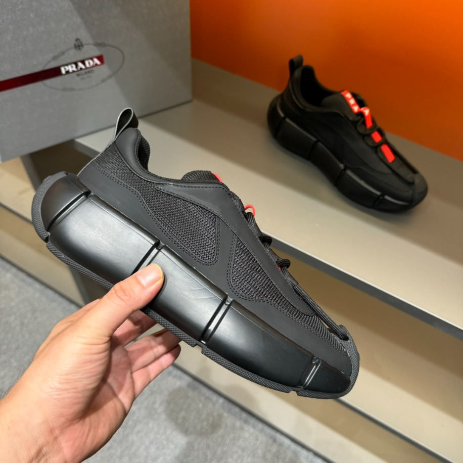 Prada Cloudbust Thunder Black Red Sneakers Reps - PRS013 - view 06