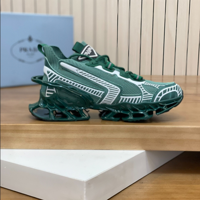 Prada Blade Type Dark Green Sneakers Reps - PRS015 - view 01