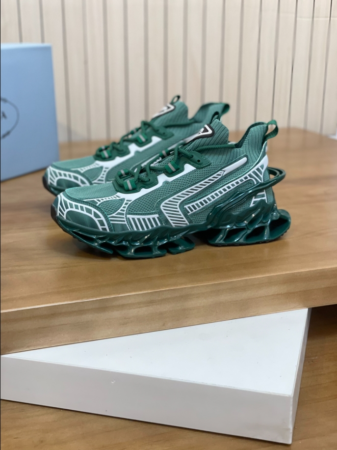 Prada Blade Type Dark Green Sneakers Reps - PRS015 - view 02