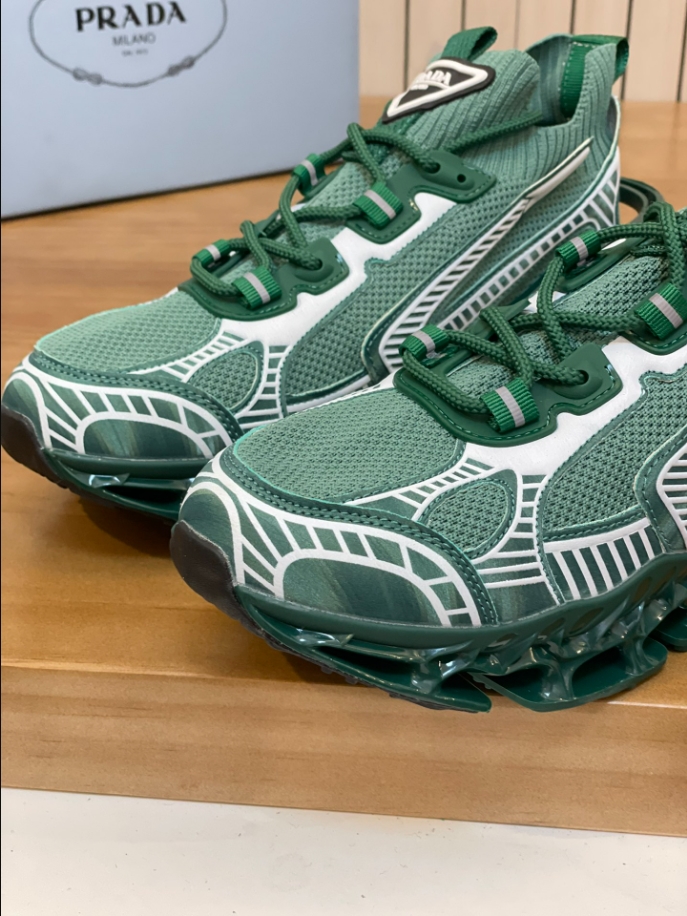 Prada Blade Type Dark Green Sneakers Reps - PRS015 - view 03